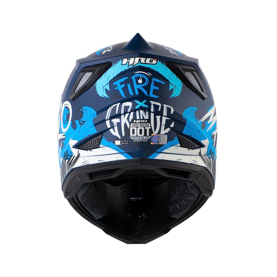 Casco moto hro MX-03 fire grunge az enduro motocross offroad - Imagen 5
