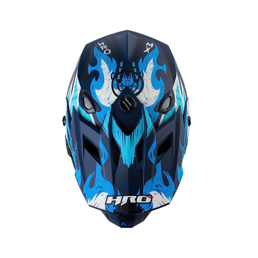 Casco moto hro MX-03 fire grunge az enduro motocross offroad - Imagen 4