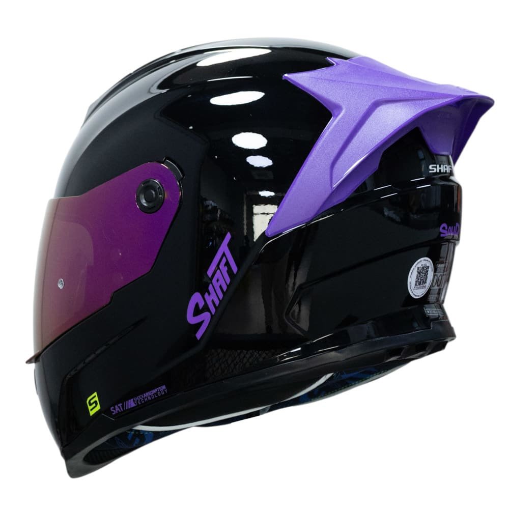 casco moto shaft 502sp solid ng morado integral normal dot acreditado - Imagen 4