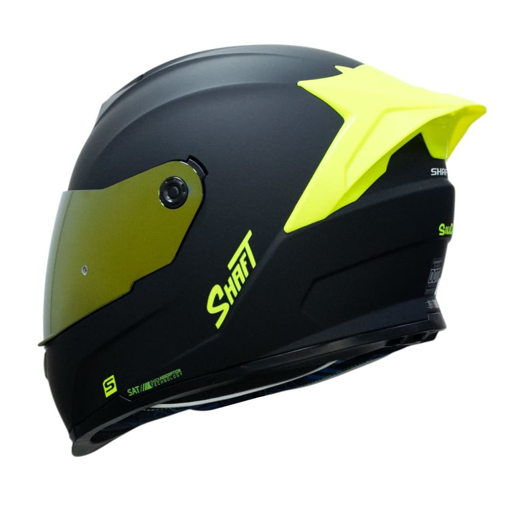 casco moto shaft 502sp solid ng neon yellow integral normal dot acreditado - Imagen 4