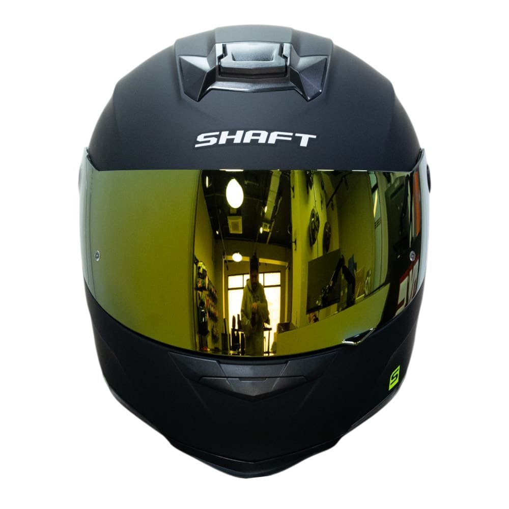 casco moto shaft 502sp solid ng neon yellow integral normal dot acreditado - Imagen 3