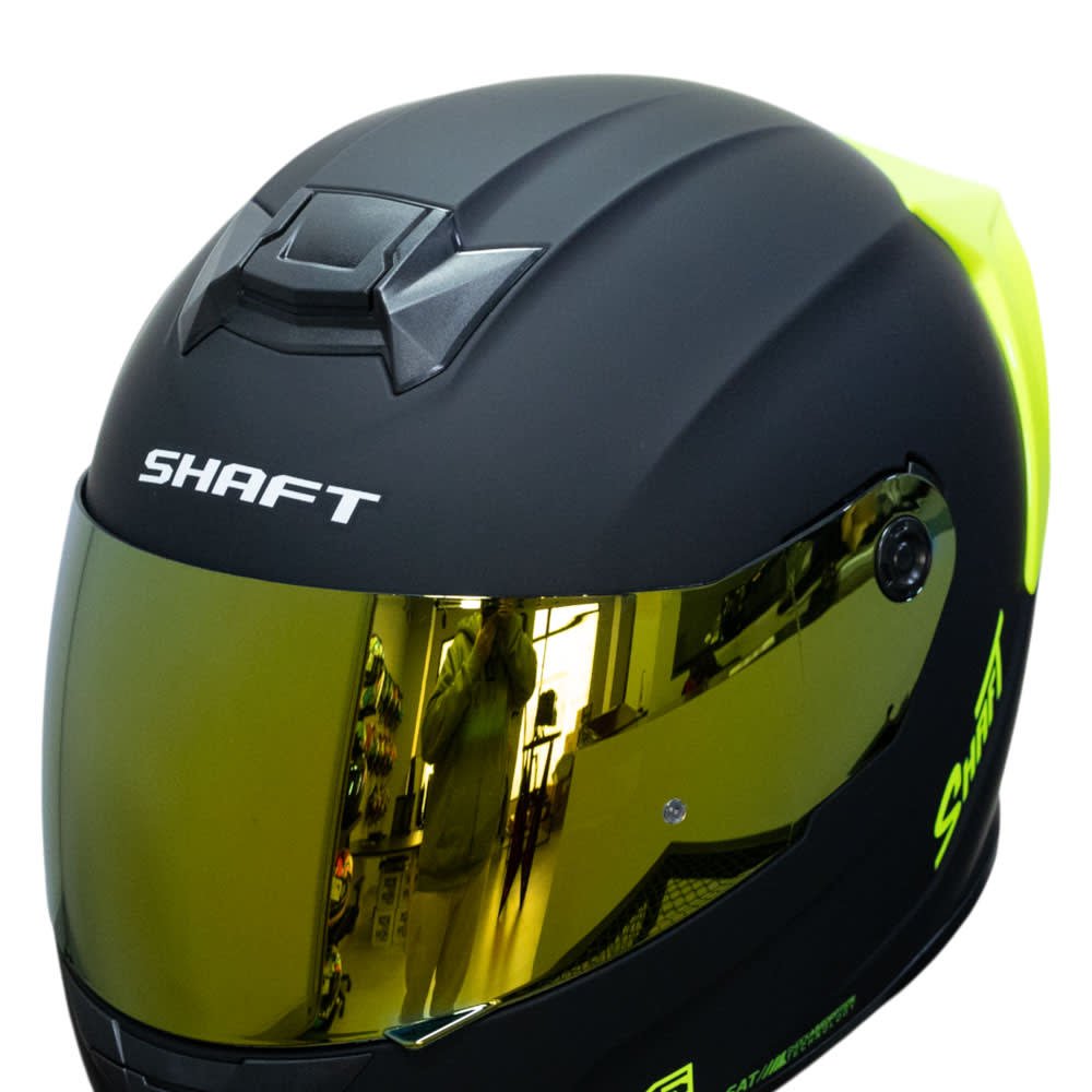 casco moto shaft 502sp solid ng neon yellow integral normal dot acreditado - Imagen 5