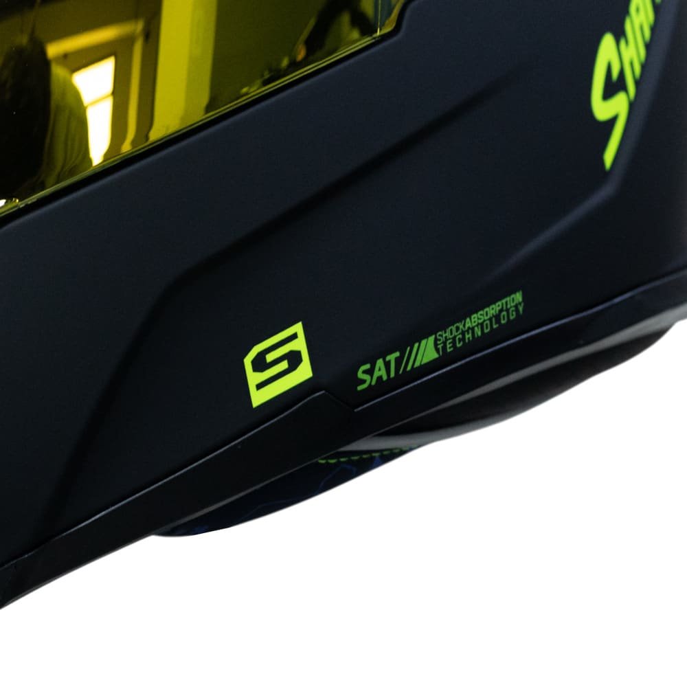 casco moto shaft 502sp solid ng neon yellow integral normal dot acreditado - Imagen 11