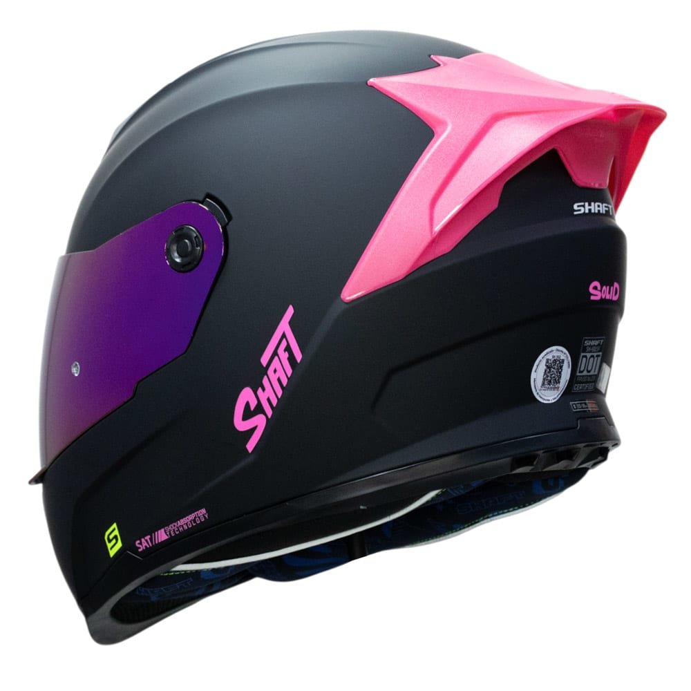 casco moto shaft 502sp solid ng rosa integral normal dot acreditado - Imagen 4