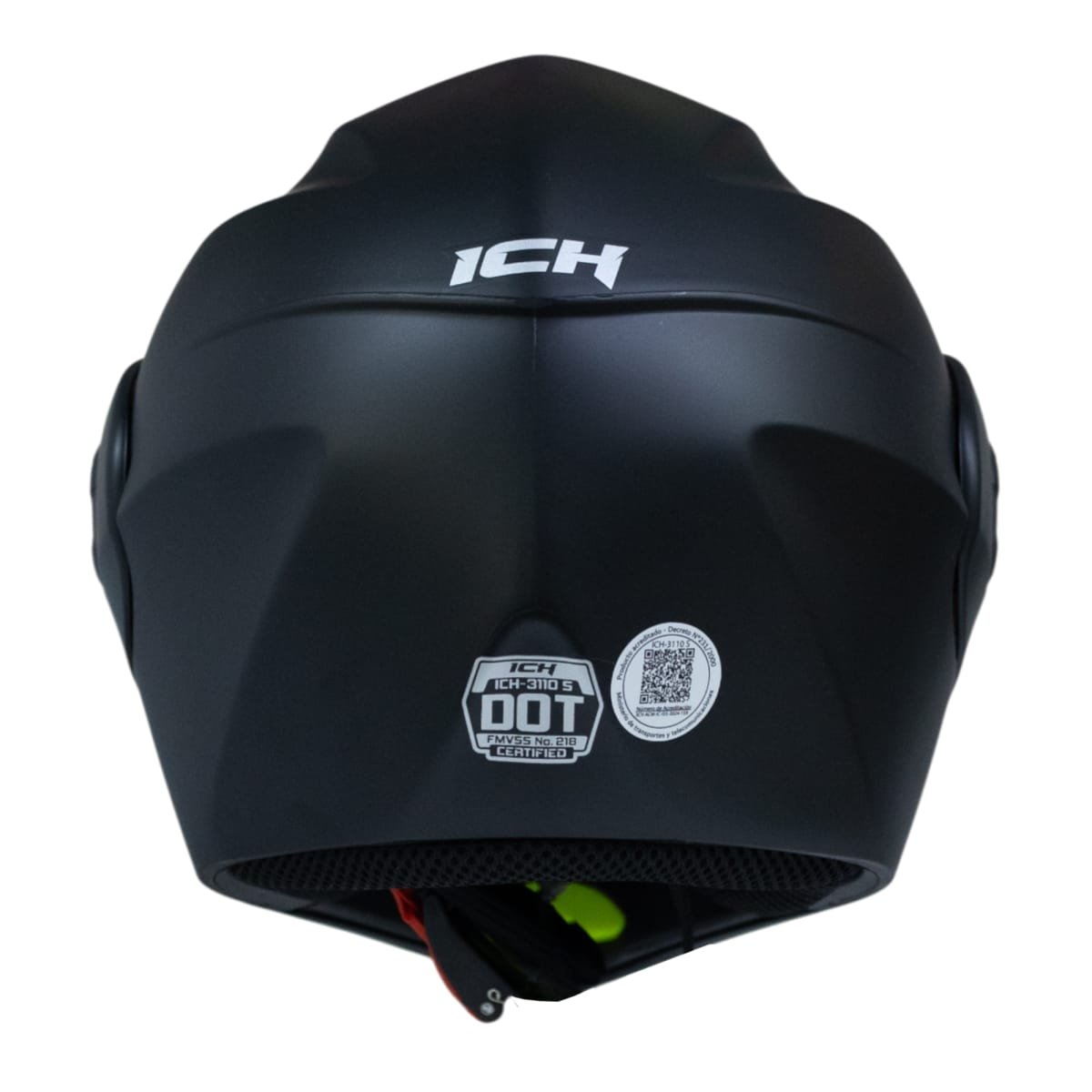 Casco moto ich 3110 junior solid ng mate abatible con sun visor certificación dot - Imagen 9