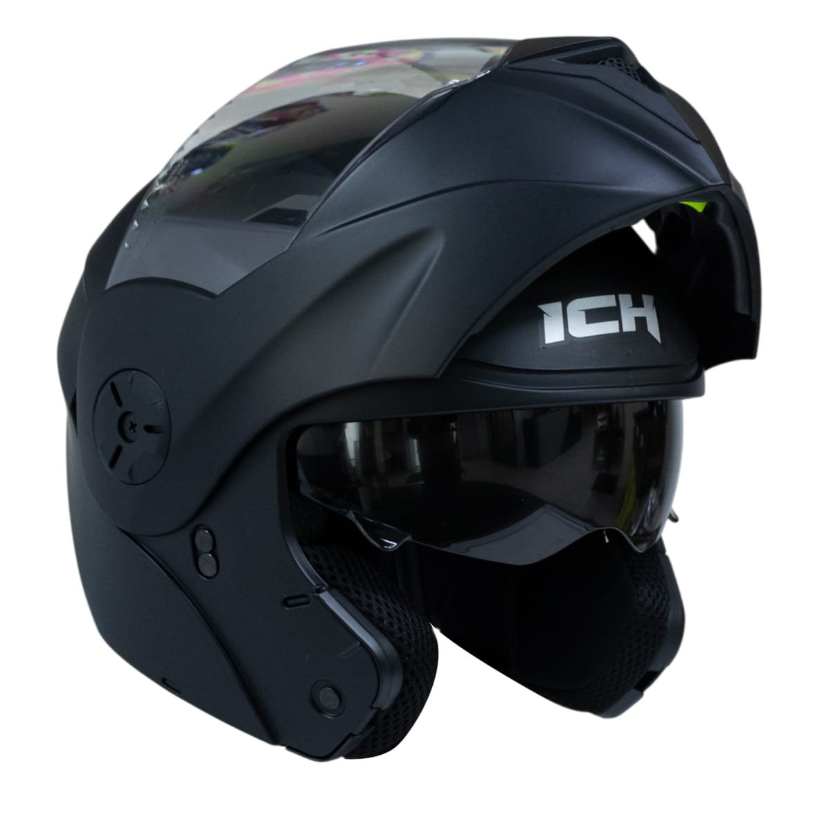 Casco moto ich 3110 junior solid ng mate abatible con sun visor certificación dot - Imagen 3