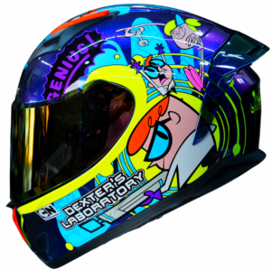 Casco moto shaft 582sp evo get out of my lab integral edicion limitada cartoon network