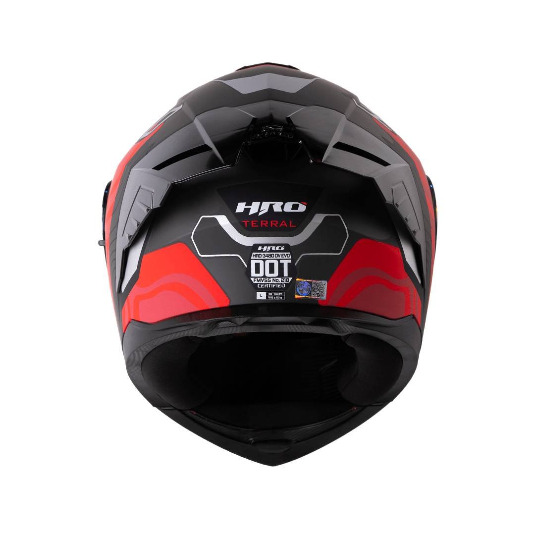 Casco moto hro 3480dv terral ng rj abatible con sun visor dot - Imagen 4