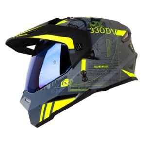 Casco moto hro mx-330dv space race gr.os am.n multiproposito