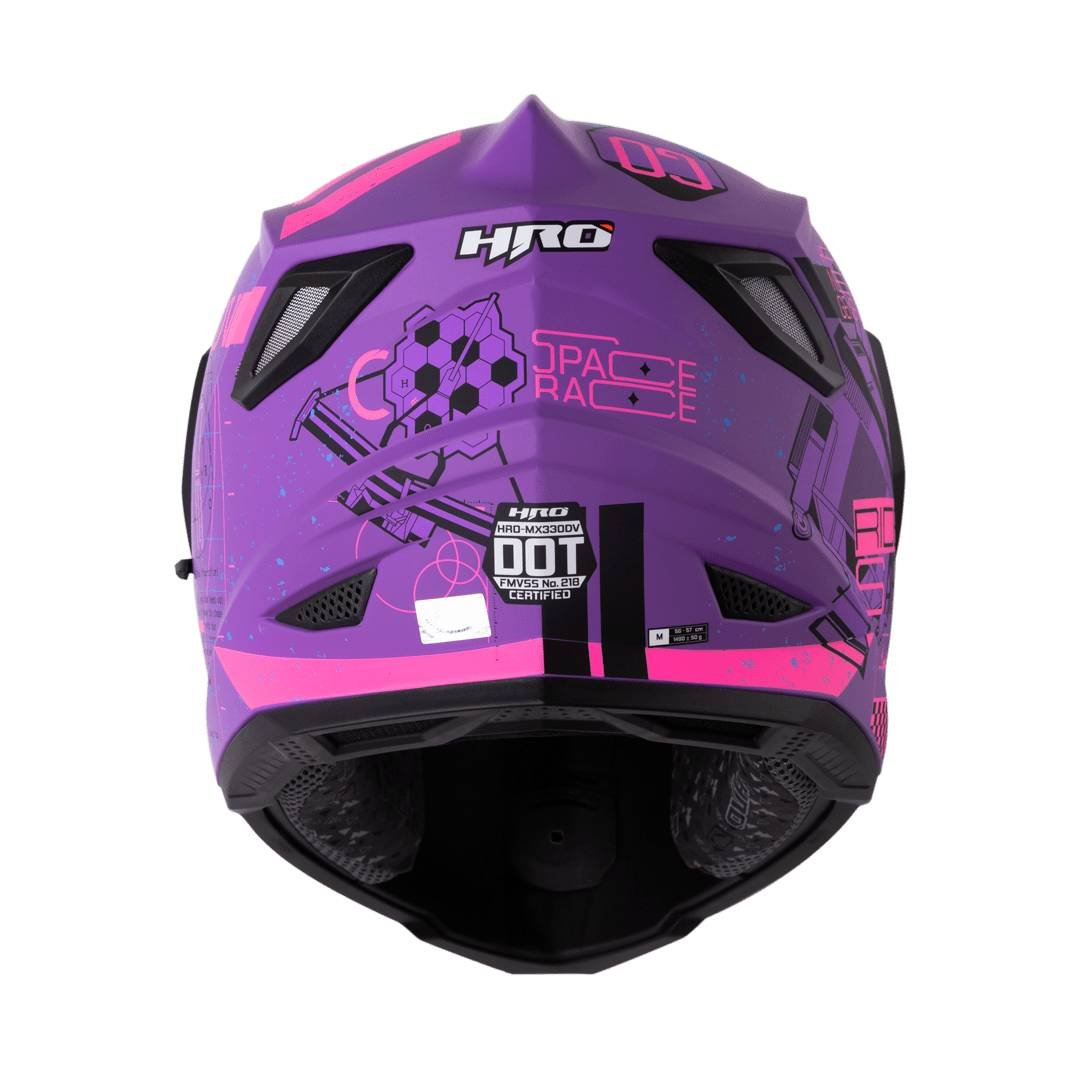 Casco moto hro mx-330dv space race mr fc multiproposito - Imagen 3