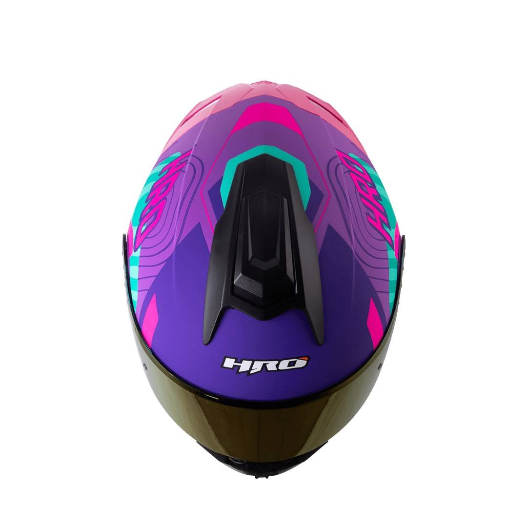 Casco moto hro 3480dv terral mr turq abatible con sun visor dot - Imagen 4