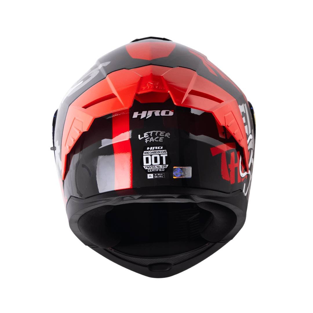 Casco moto hro 3480dv letter face gr.os sl abatible con sun visor dot - Imagen 4
