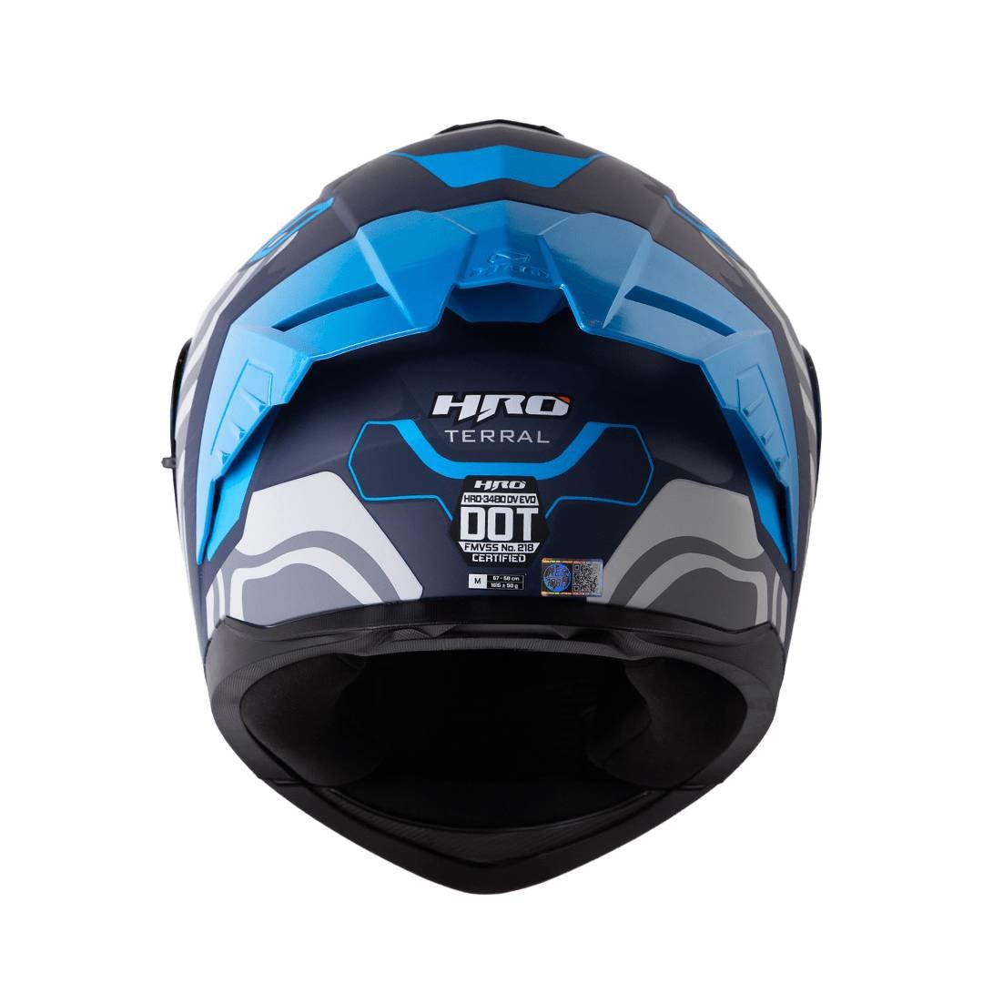 Casco moto hro 3480dv terral az.os gr abatible con sun visor dot - Imagen 4
