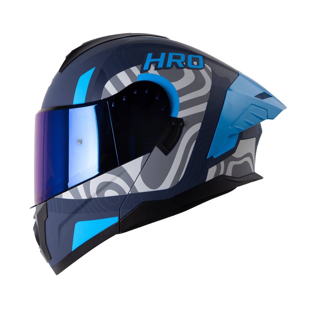 Casco moto hro 3480dv terral az.os gr abatible con sun visor dot