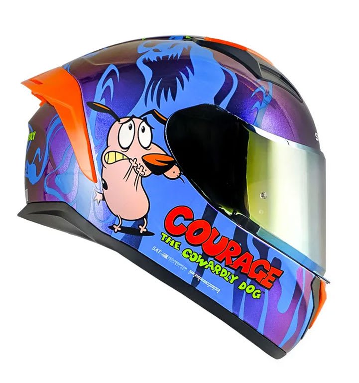 Casco moto shaft 582sp evo the cowardly dog integral edicion limitada cartoon network - Imagen 3