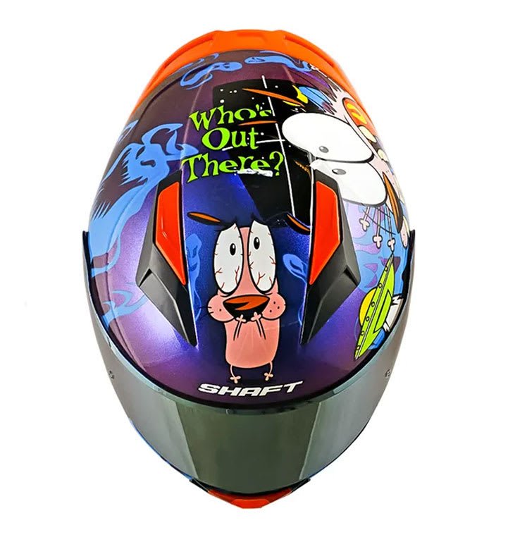 Casco moto shaft 582sp evo the cowardly dog integral edicion limitada cartoon network - Imagen 4