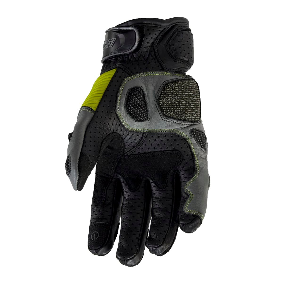 Guantes para moto armad gear strong cuero panel touch manga media - Imagen 3