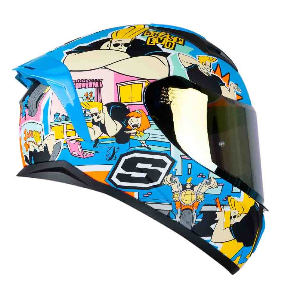 Casco moto shaft 582sp evo Johnny Bravo az integral Edicion Limitada Cartoon Network - Imagen 4
