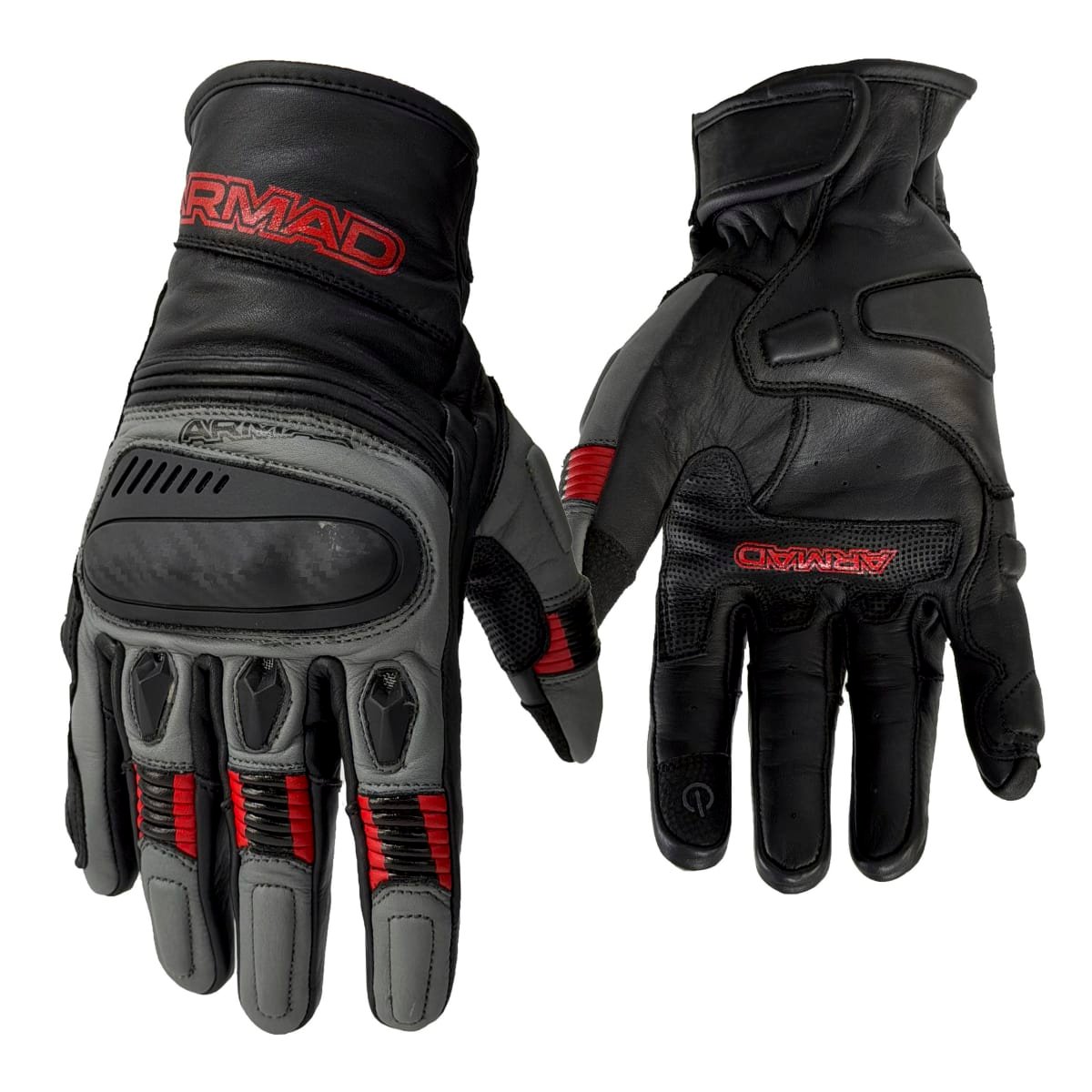 Guantes Para Moto Armad Gear Hiver cuero Touch Protecciones