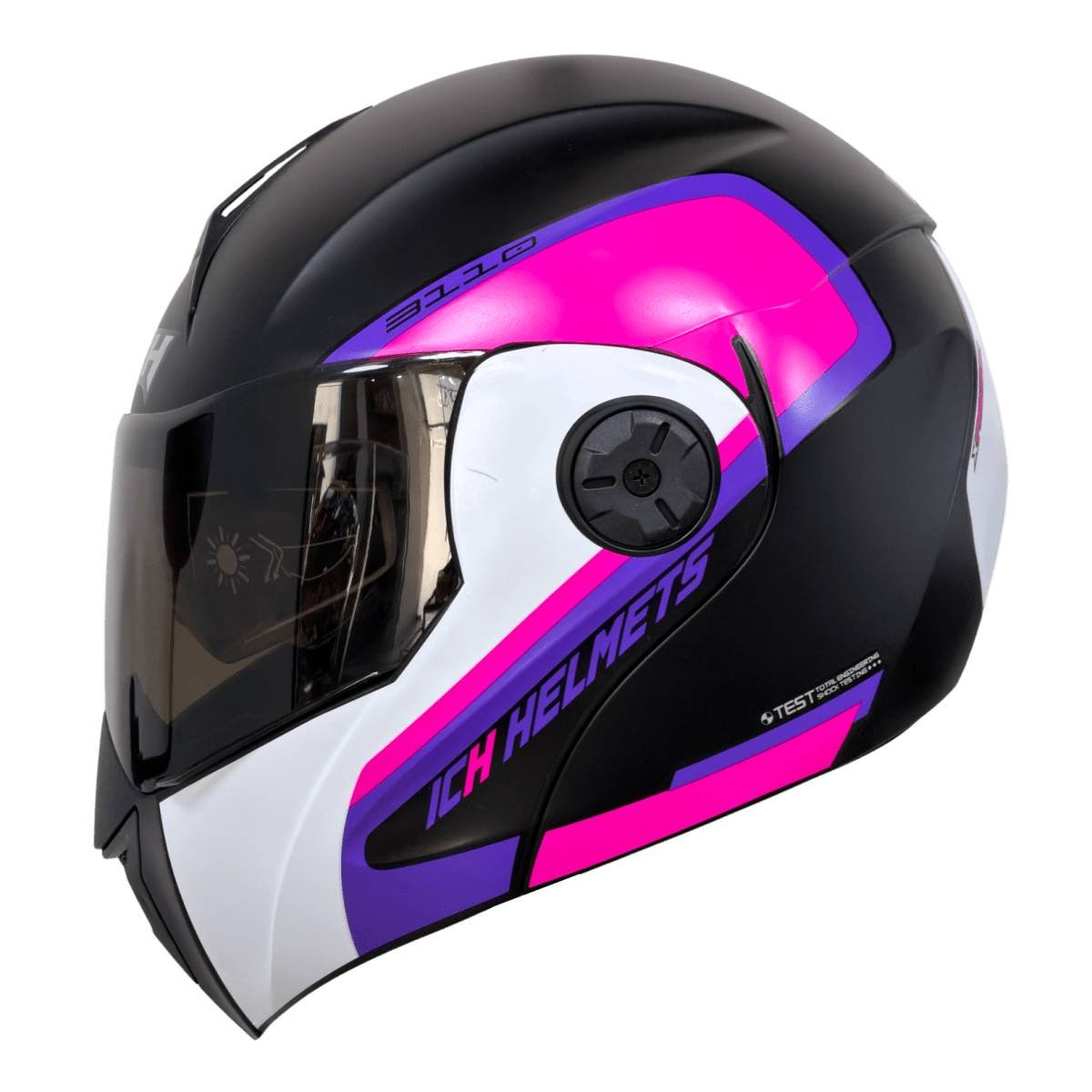 Casco moto ich 3110 xpacer fc abatible con sun visor certificación dot