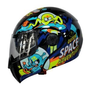 Casco moto ich 3110 jr astro fight az abatible con sun visor certificación dot
