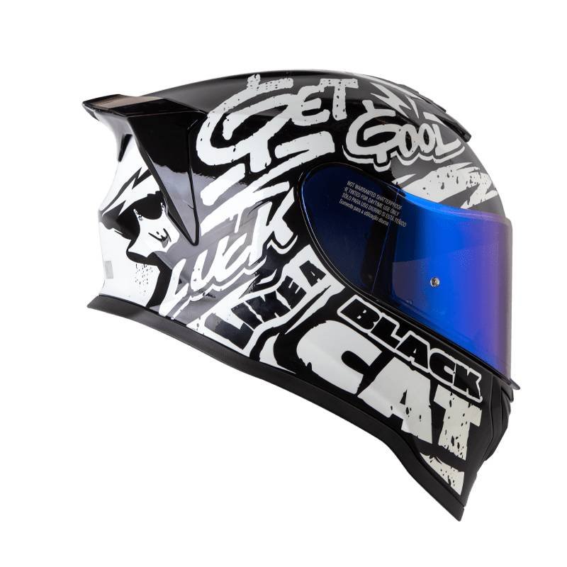 Casco moto hro 506 black cat ng bl integral norma DOT - Imagen 3