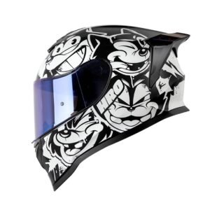 Casco moto hro 506 black cat ng bl integral norma DOT