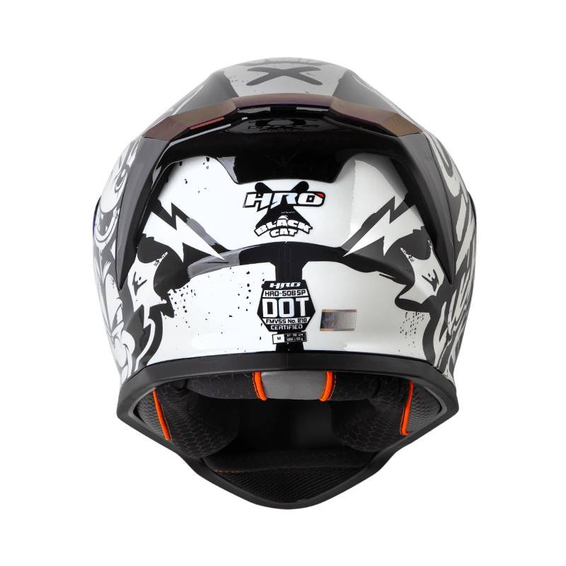 Casco moto hro 506 black cat ng bl integral norma DOT - Imagen 4