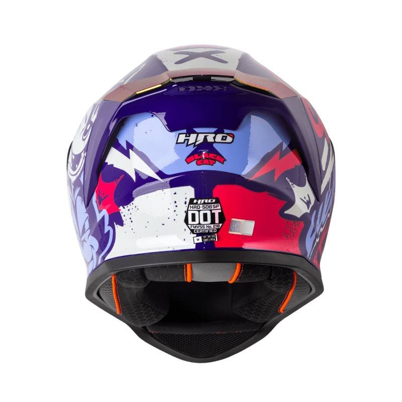 Casco moto hro 506 black cat az integral norma DOT - Imagen 5