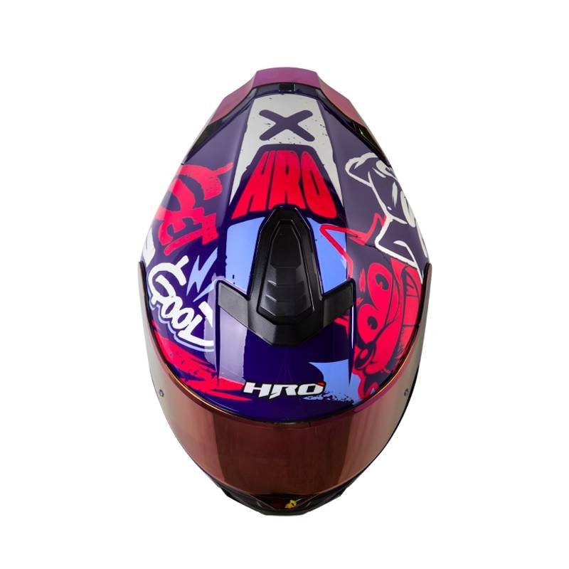 Casco moto hro 506 black cat mr integral norma DOT - Imagen 4