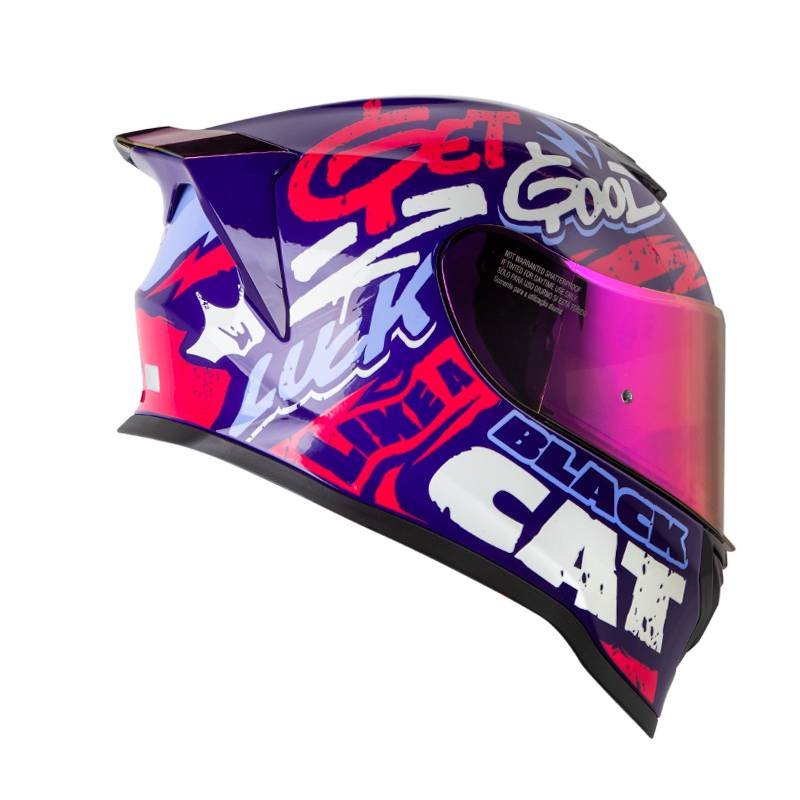 Casco moto hro 506 black cat az integral norma DOT - Imagen 3