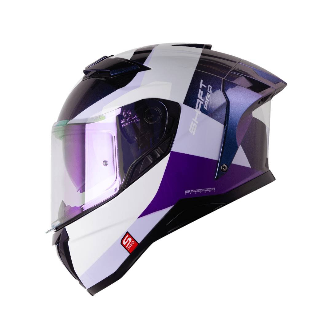 Casco moto shaft pro 606sp flame camaleon integral con sun visor