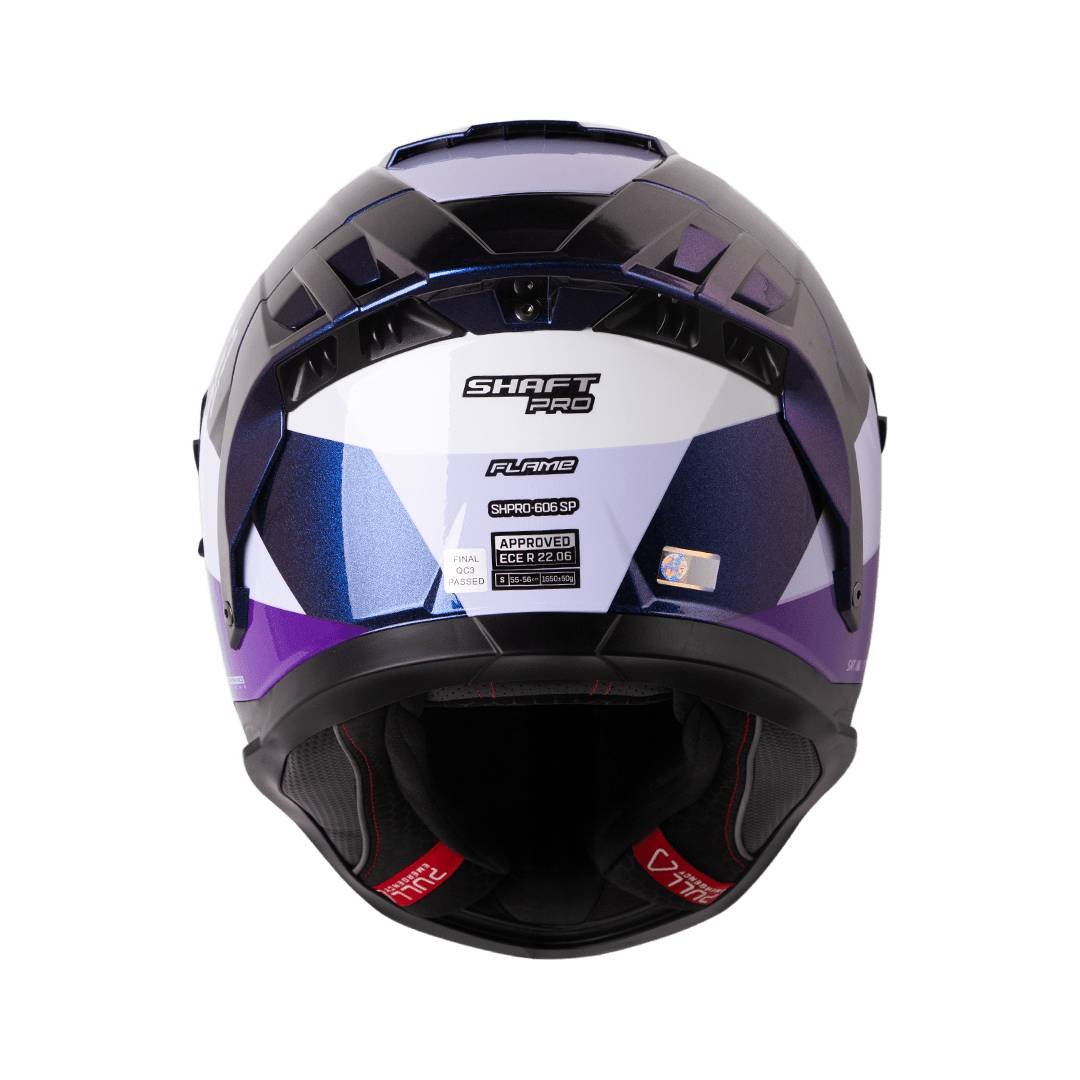 Casco moto shaft pro 606sp flame camaleon integral con sun visor - Imagen 3