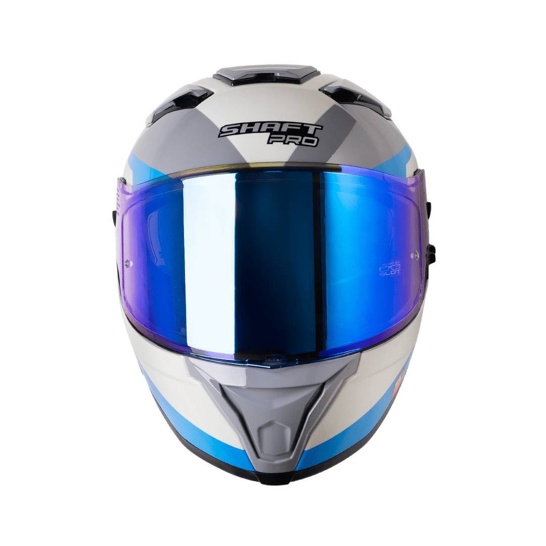 Casco moto shaft pro 606sp flame gr az integral con sun visor - Imagen 3