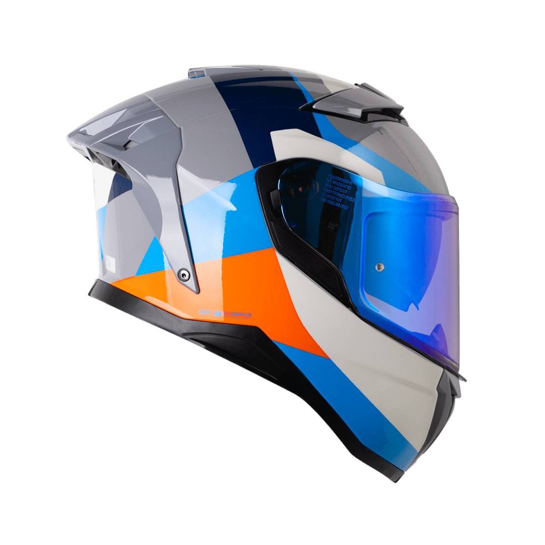 Casco moto shaft pro 606sp flame gr az integral con sun visor - Imagen 4