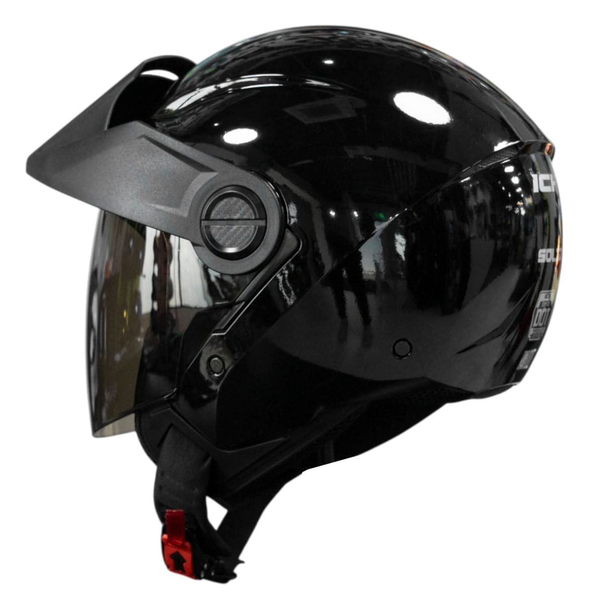 Casco Abierto moto ich 102 solid brillo ng con visera urbano - Imagen 3