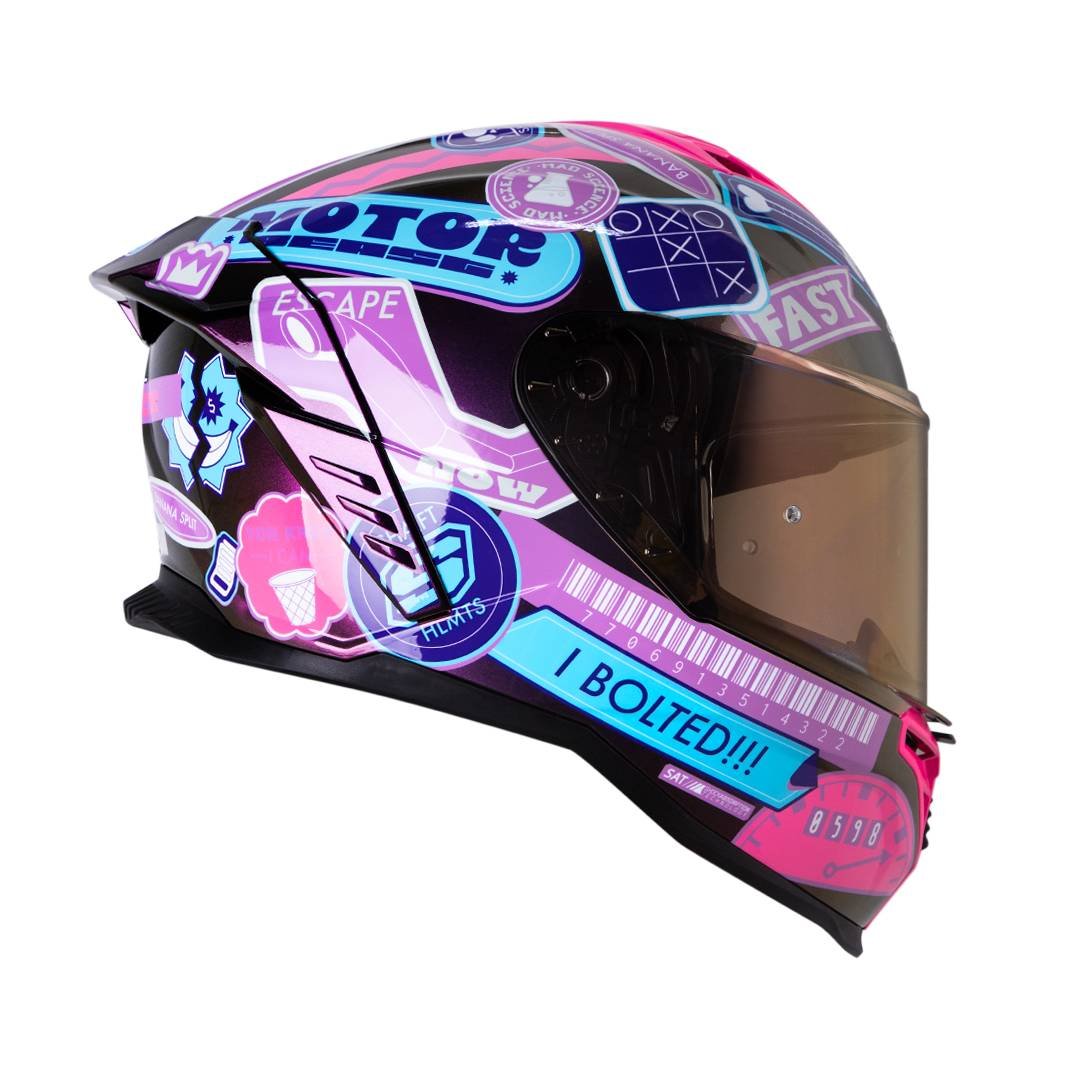 Casco moto shaft sh-598 randomizer cam mr integral sun visor - Imagen 3