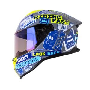 Casco moto shaft sh-598 randomizer gr.os az integral sun visor