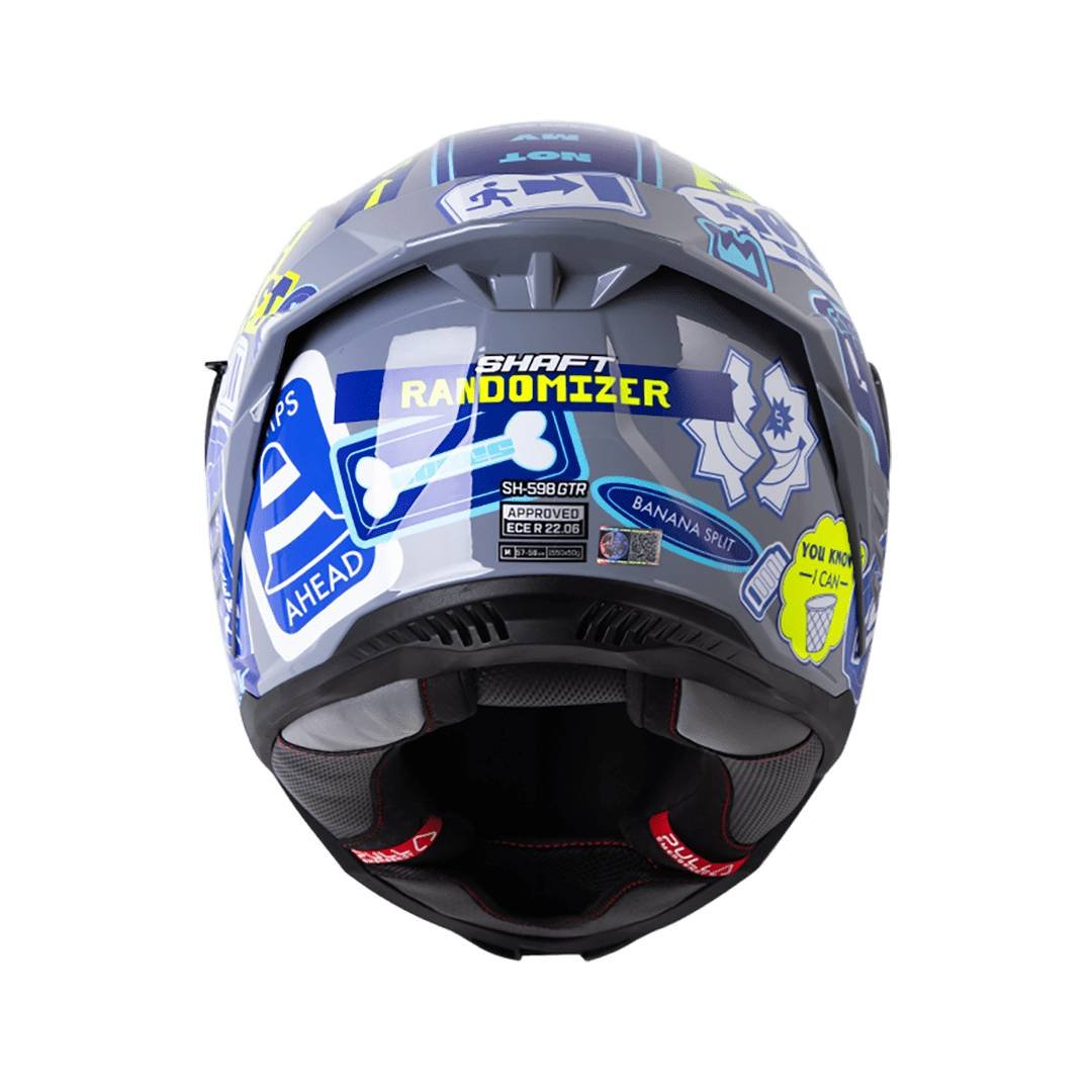 Casco moto shaft sh-598 randomizer gr.os az integral sun visor - Imagen 4