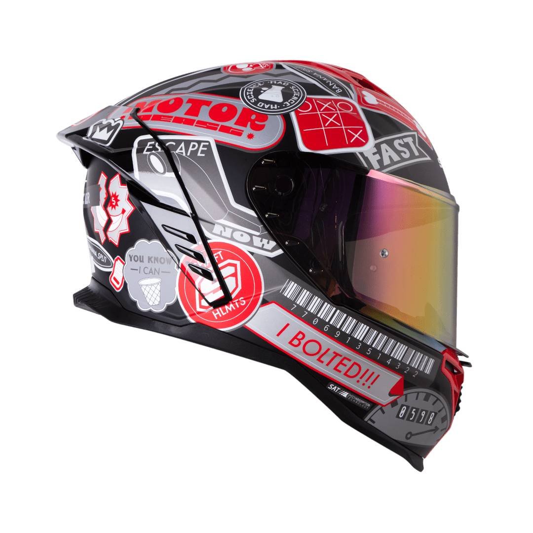 Casco moto shaft sh-598 randomizer ng rj integral sun visor - Imagen 3