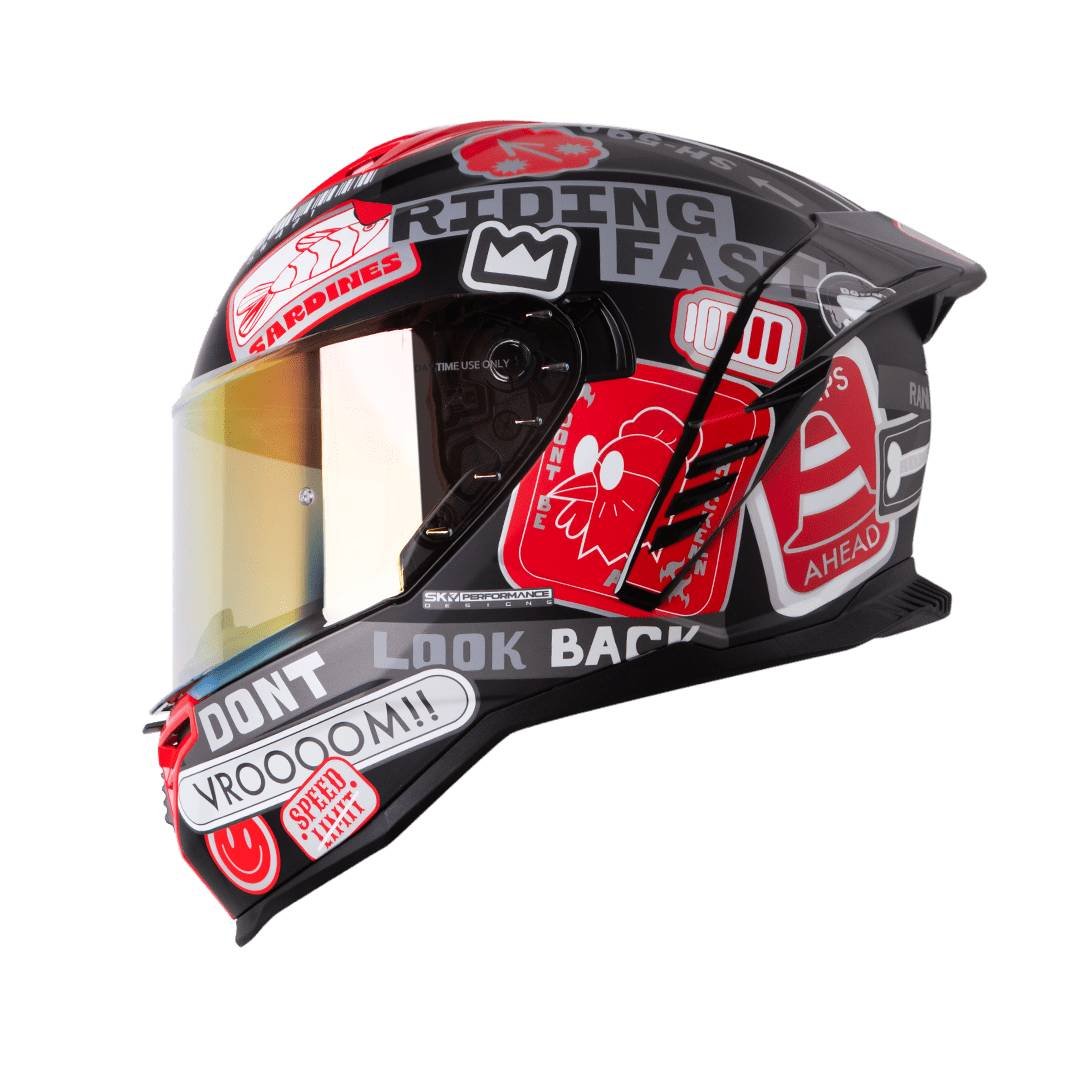 Casco moto shaft sh-598 randomizer ng rj integral sun visor